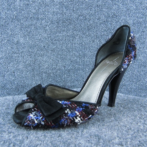 Linea Paolo Women Peep‎ Toe Heel Shoes Multicolor Leather Size 8 Medium - Picture 1 of 9